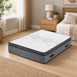 Queen Mattress 37cm 4-in-1 Adjustable Firmness Dual Zone Flippable Memory Foam