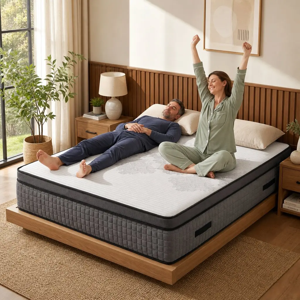 Queen Mattress Dual Zone Flippable Memory Foam 37cm