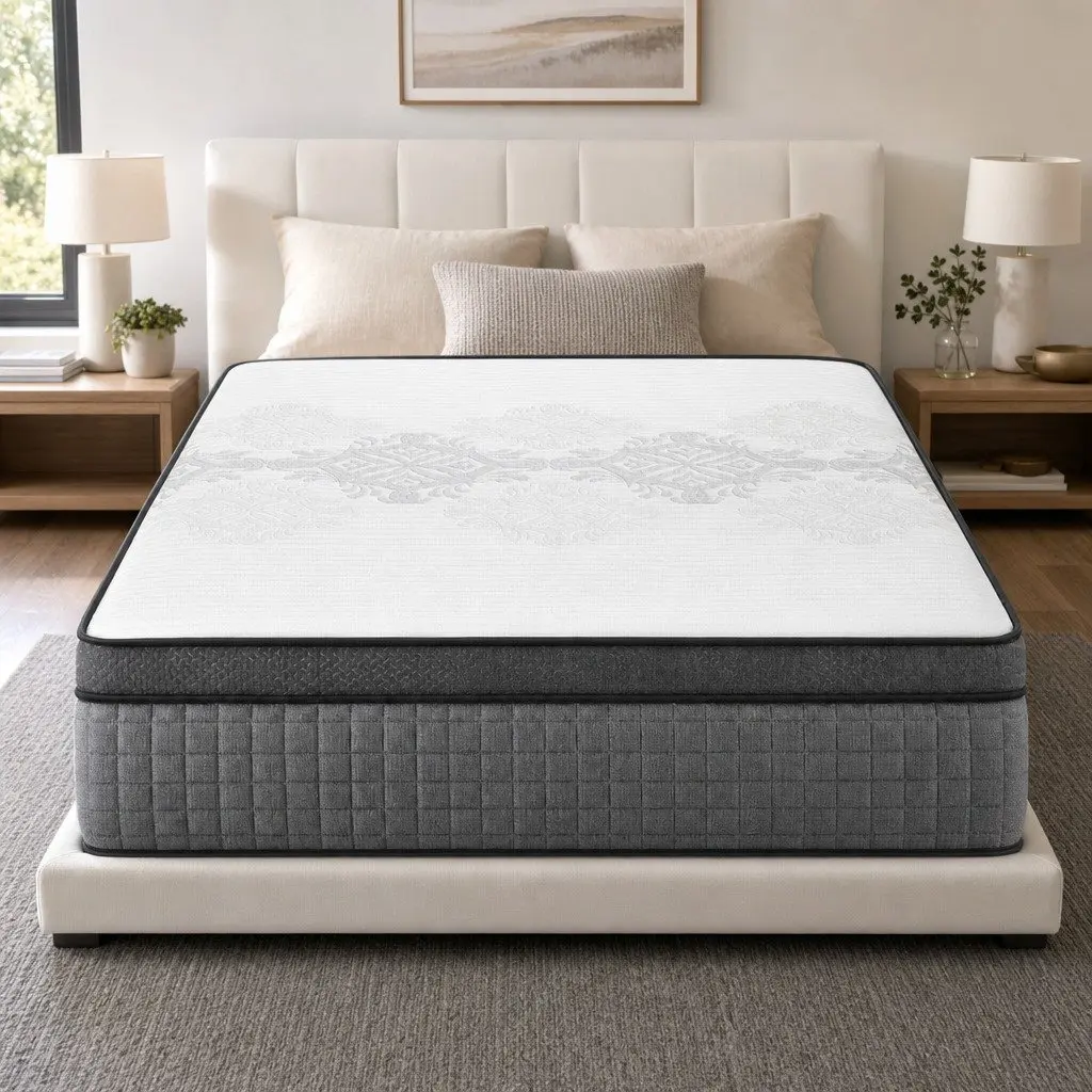 Queen Mattress Dual Zone Flippable Memory Foam 37cm