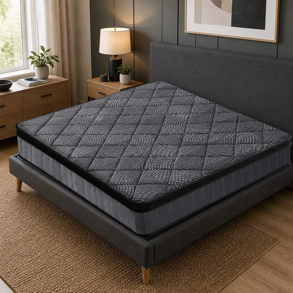 King Size Mattress for Bedroom 25cm Pocket Spring Latex Euro Top Medium Firm Support