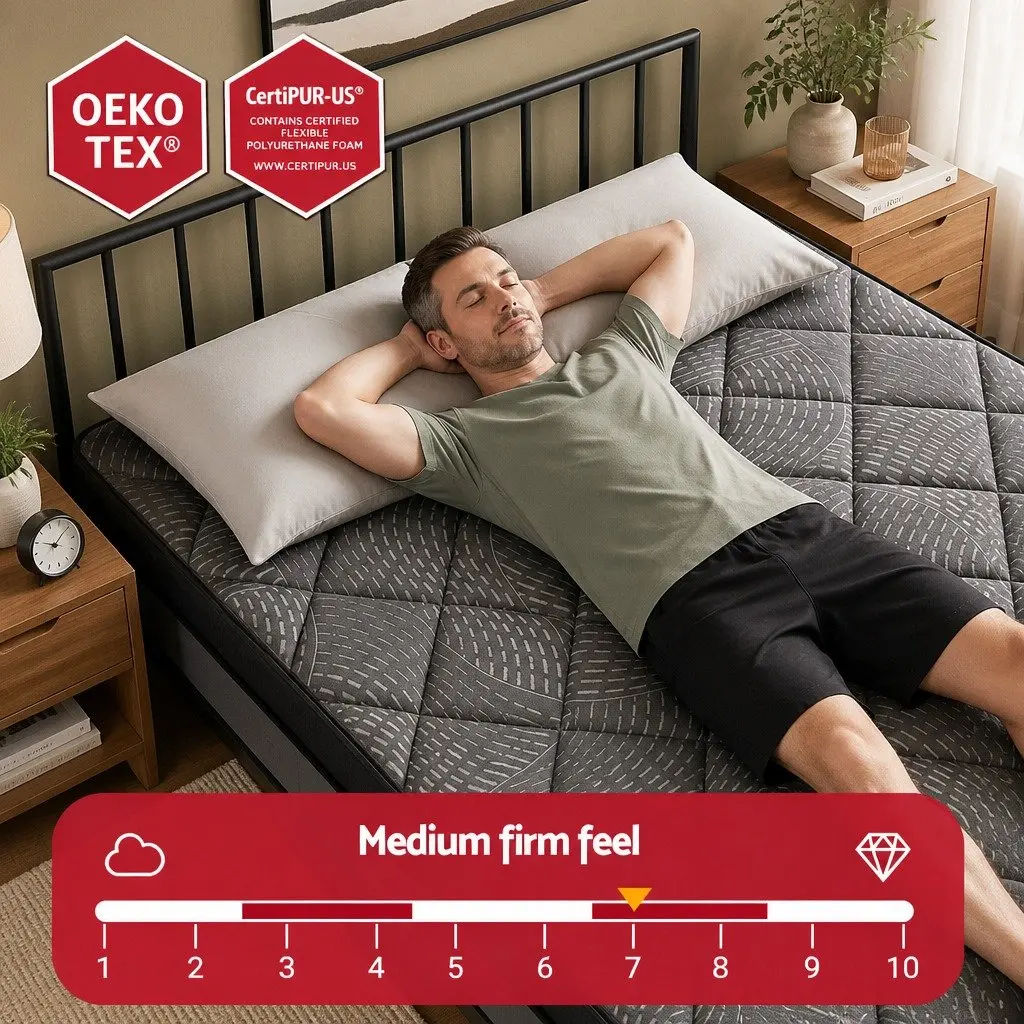 King Size Mattress for Bedroom 25cm Pocket Spring Latex Euro Top Medium Firm Support