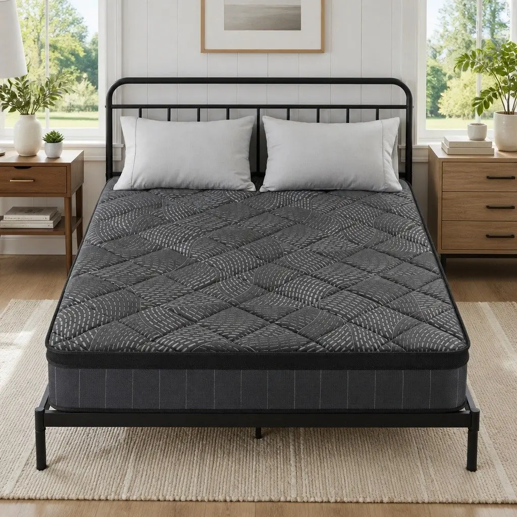 Queen Mattress for Bedroom 25cm Pocket Spring Latex Euro Top Medium Firm Support