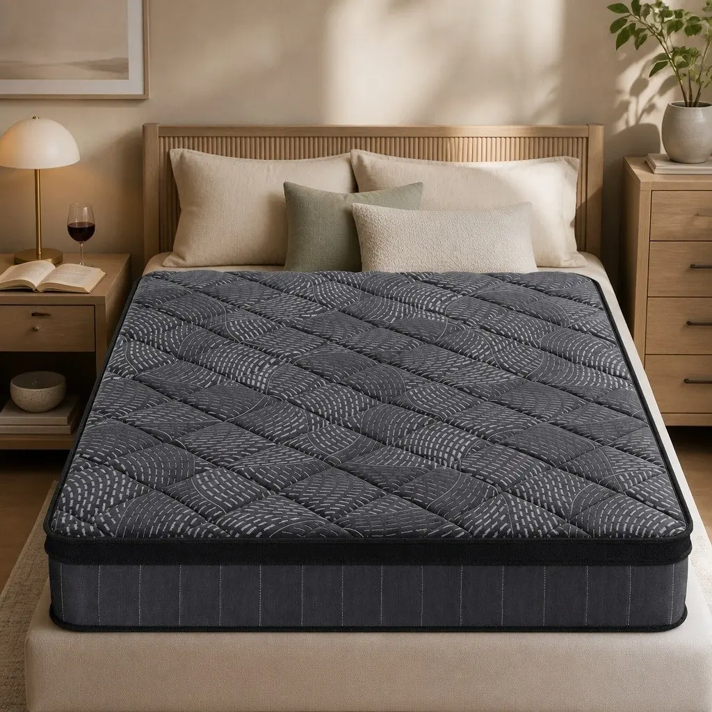 Queen Mattress for Bedroom 25cm Pocket Spring Latex Euro Top Medium Firm Support