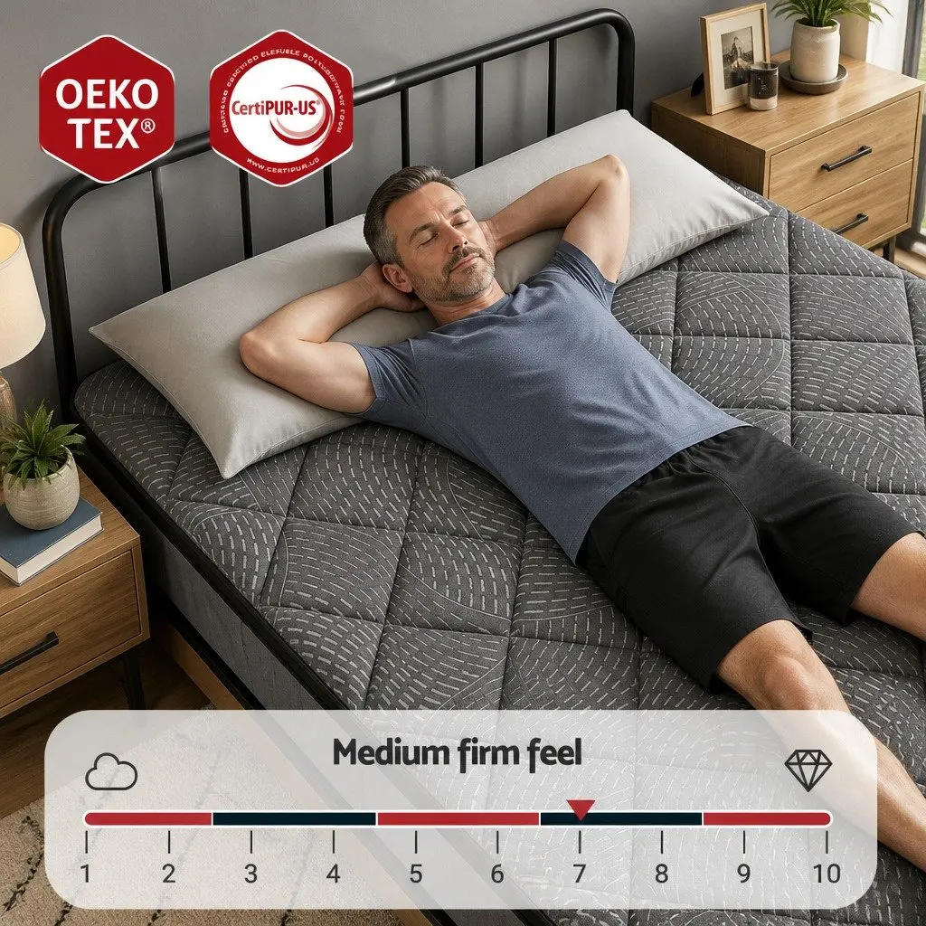 Queen Mattress for Bedroom 25cm Pocket Spring Latex Euro Top Medium Firm Support