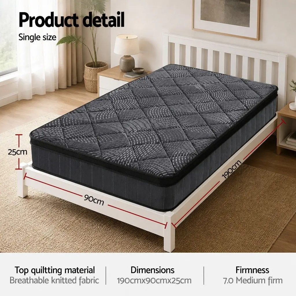 25cm Thick Pocket Spring Latex Single Mattress