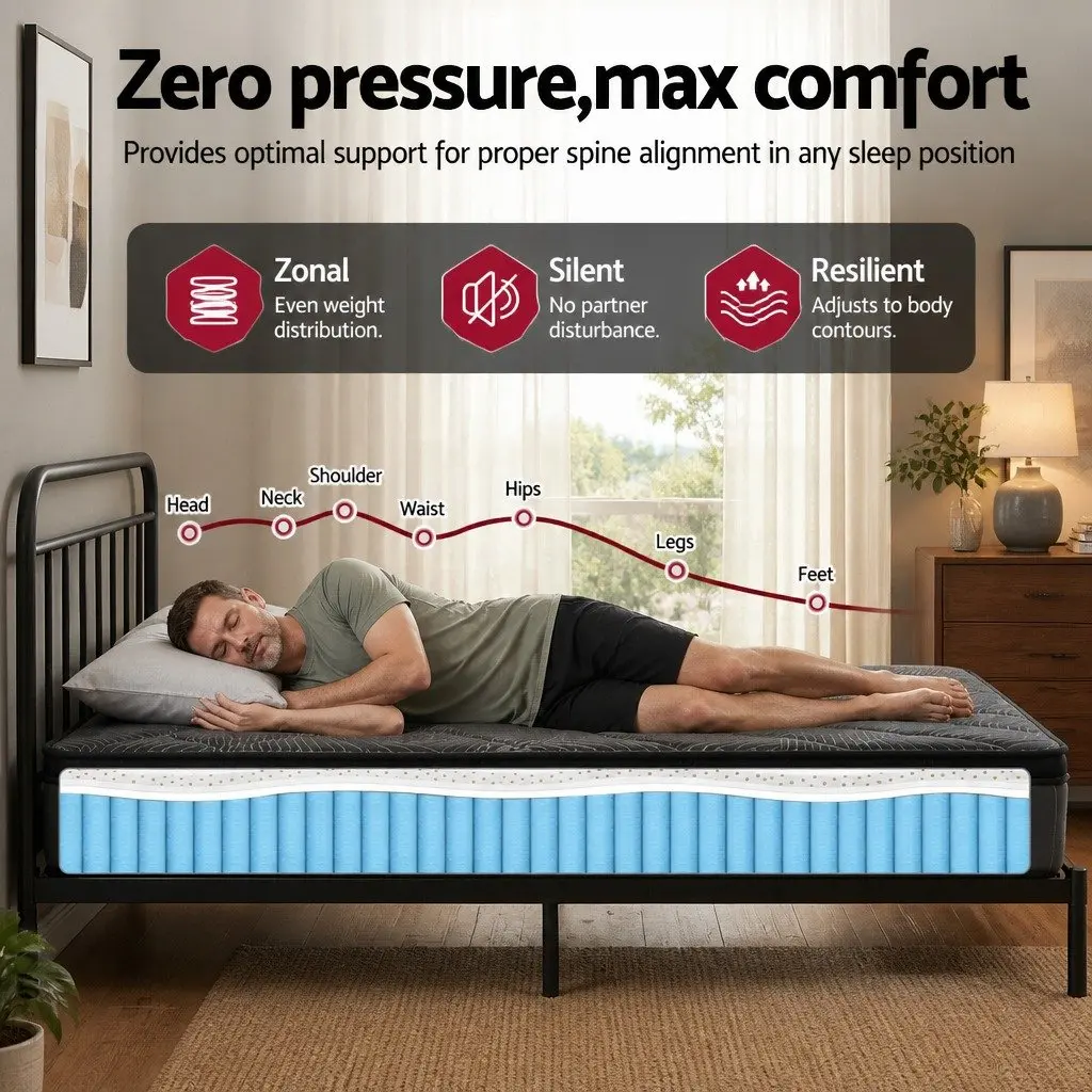 25cm Thick Pocket Spring Latex Single Mattress