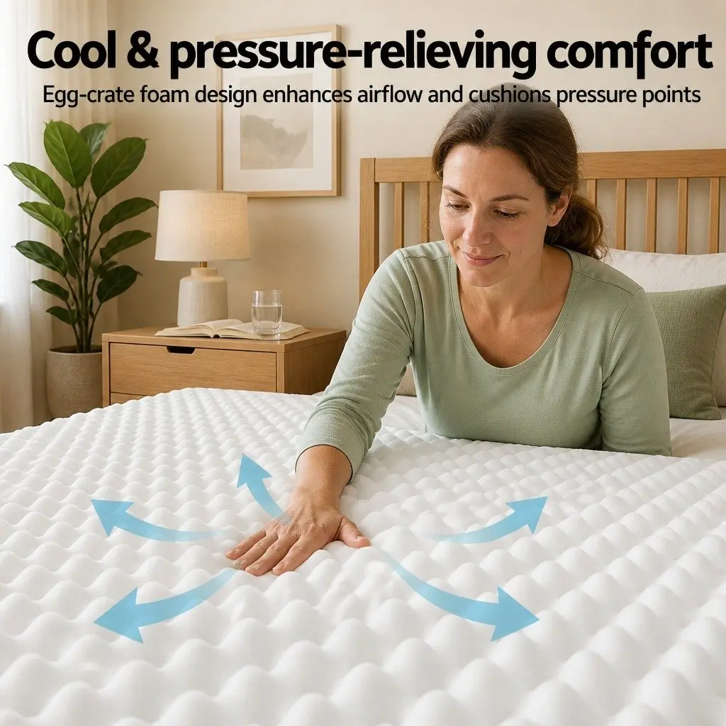 Double Mattress 20cm Egg-Crate Foam Medium Firm Tight Top Pocket Spring Support