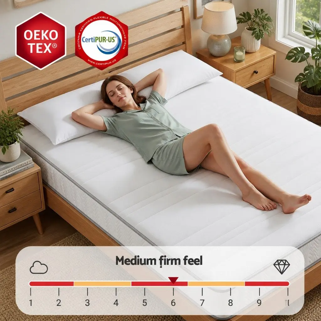 Double Mattress 20cm Egg-Crate Foam Medium Firm Tight Top Pocket Spring Support
