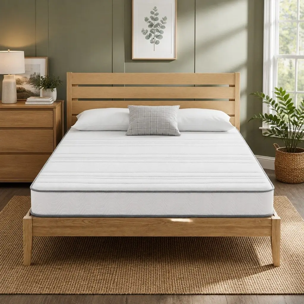 King Size Mattress 20cm Tight Top Medium Firm Pocket Spring Egg Crate Foam
