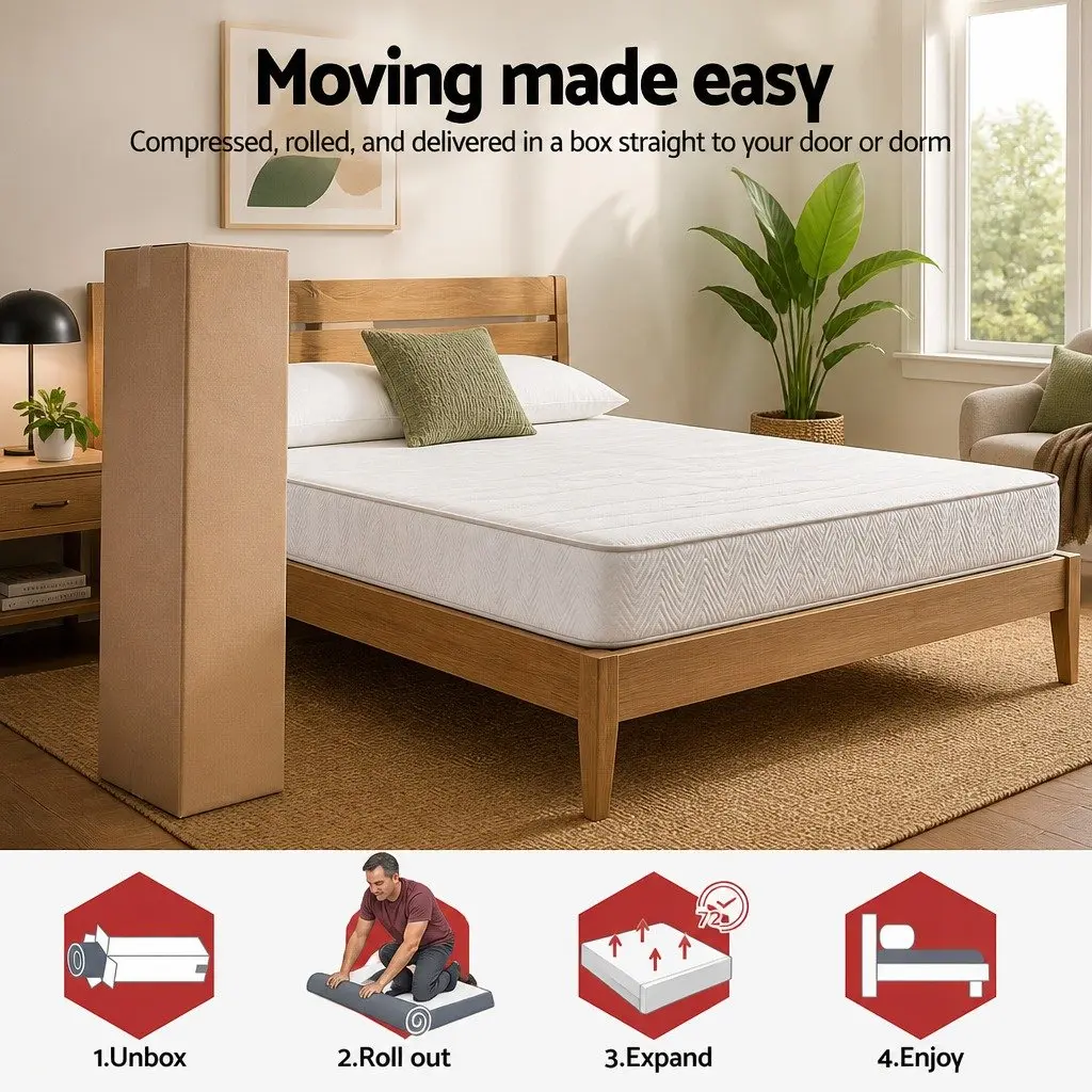 King Size Mattress 20cm Tight Top Medium Firm Pocket Spring Egg Crate Foam