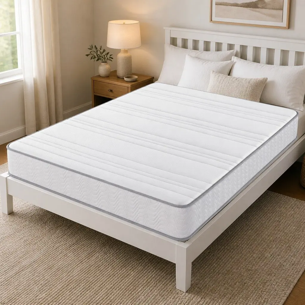 Queen Mattress 20cm Medium-Firm Egg-Crate Foam Pocket Spring Reinforced Edge