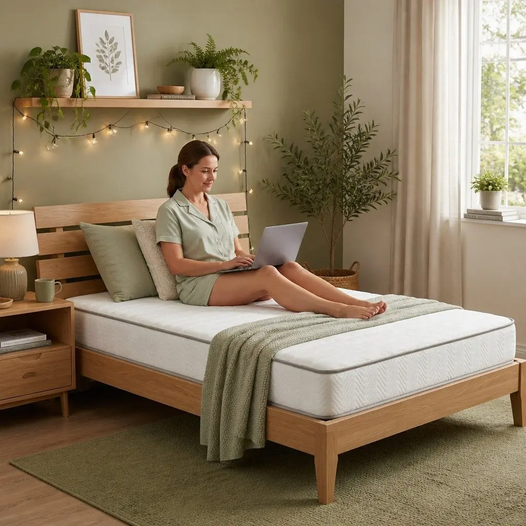 Single Mattress Medium Firm 20cm Egg-Crate Foam Pocket Spring White 90cm x 190cm