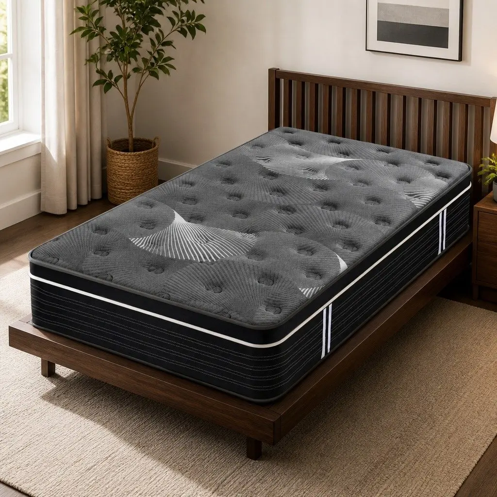 King Single Mattress 35cm Euro Top Graphene Memory Foam Medium Firm Pocket