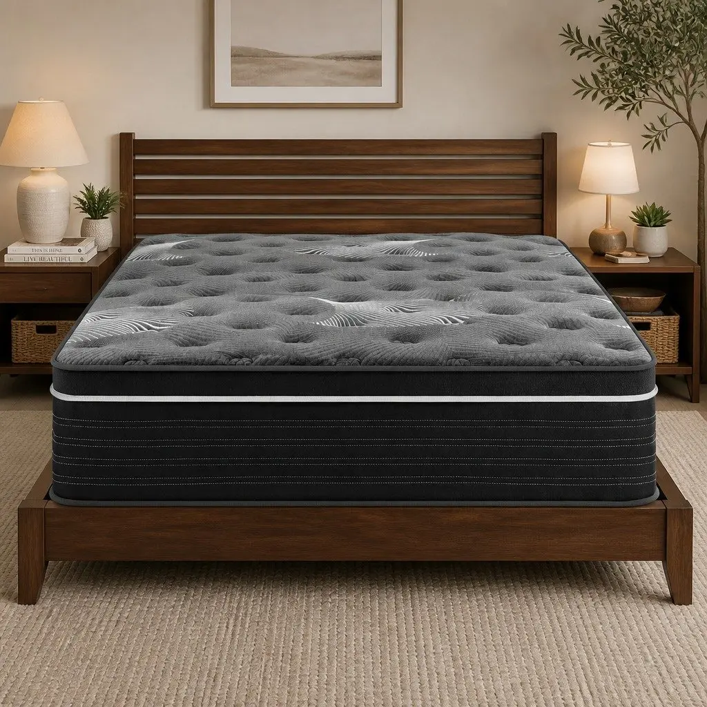 Queen Mattress 35cm Euro Top Medium Firm Pocket Spring Cooling Memory Foam Bed