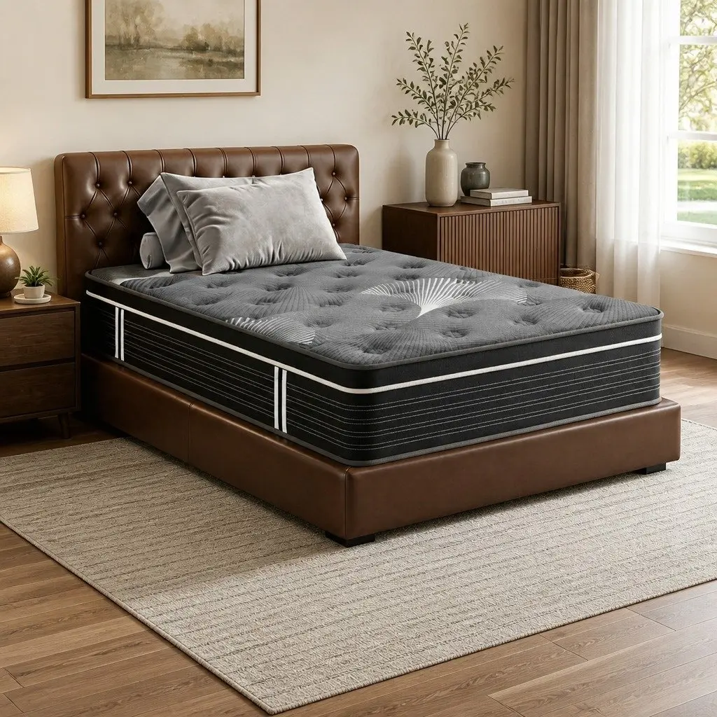 Single Mattress Euro Top 35cm Medium Firm Graphene Memory Foam Pocket Spring