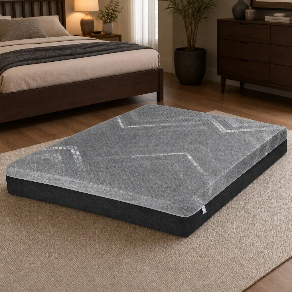 Double Mattress 26cm Firm Pocket Spring Dual Edge Support Grey Breathable