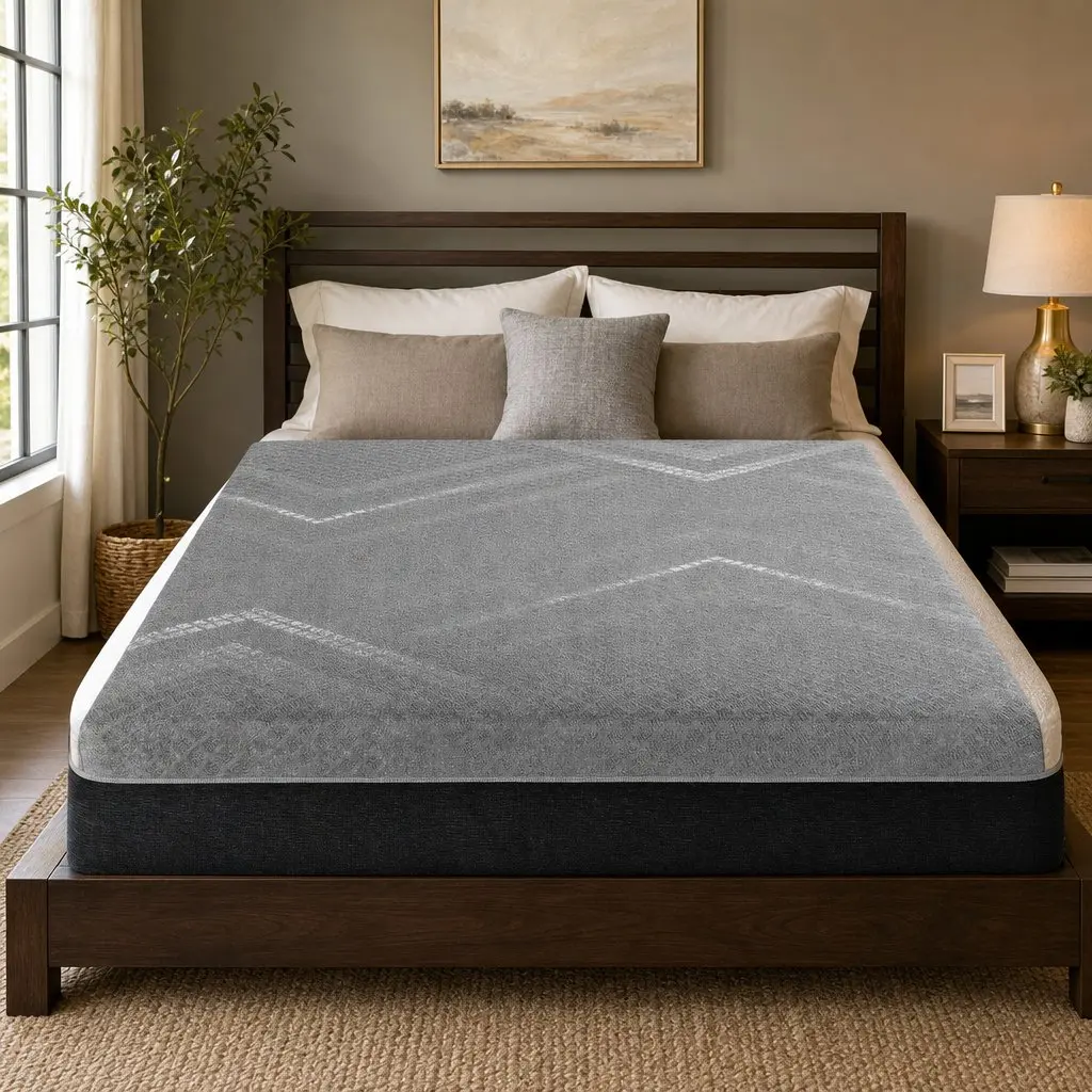 Double Mattress 26cm Firm Pocket Spring Dual Edge Support Grey Breathable