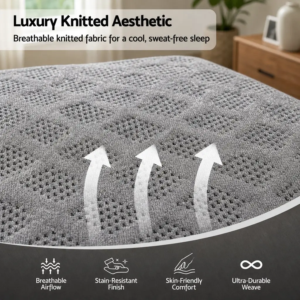 Double Mattress 26cm Firm Pocket Spring Dual Edge Support Grey Breathable