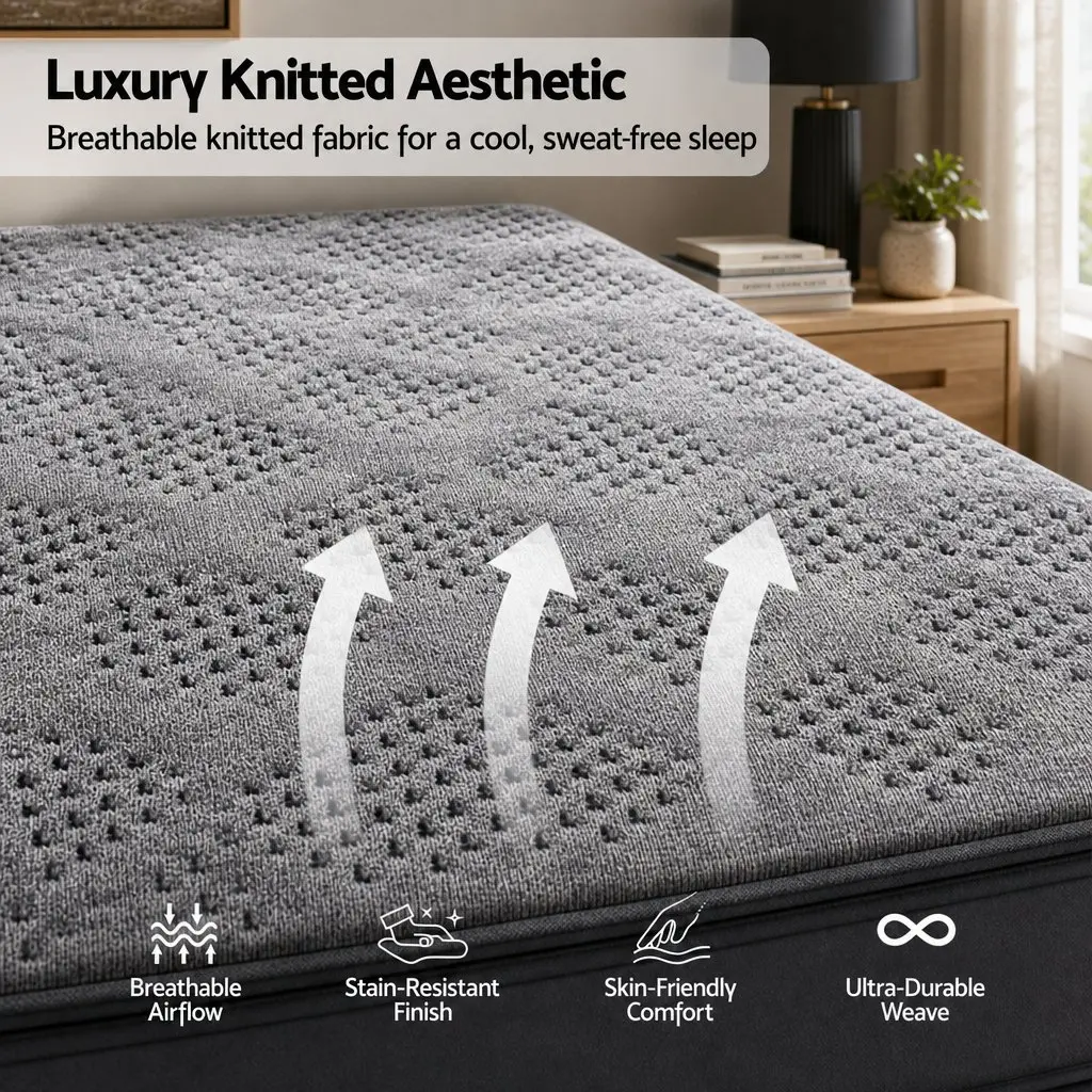 King Size Mattress for Master Bedroom 26cm Firm Pocket Spring Dark Grey