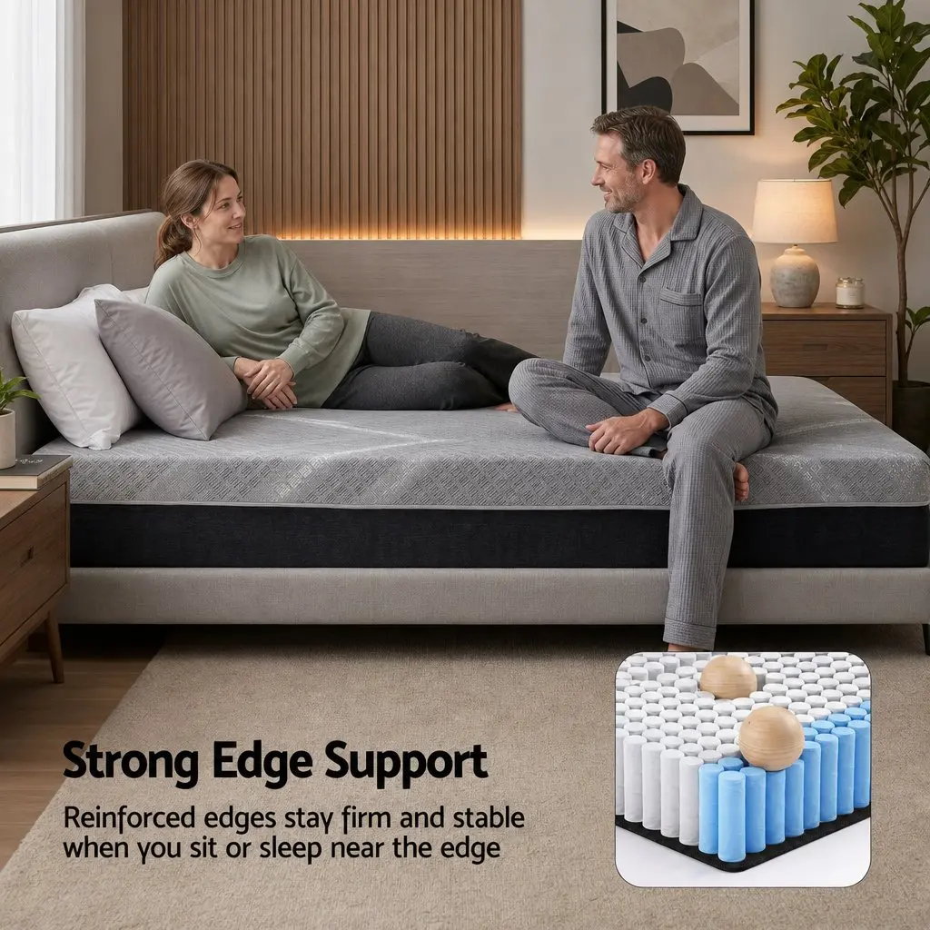 King Size Mattress for Master Bedroom 26cm Firm Pocket Spring Dark Grey