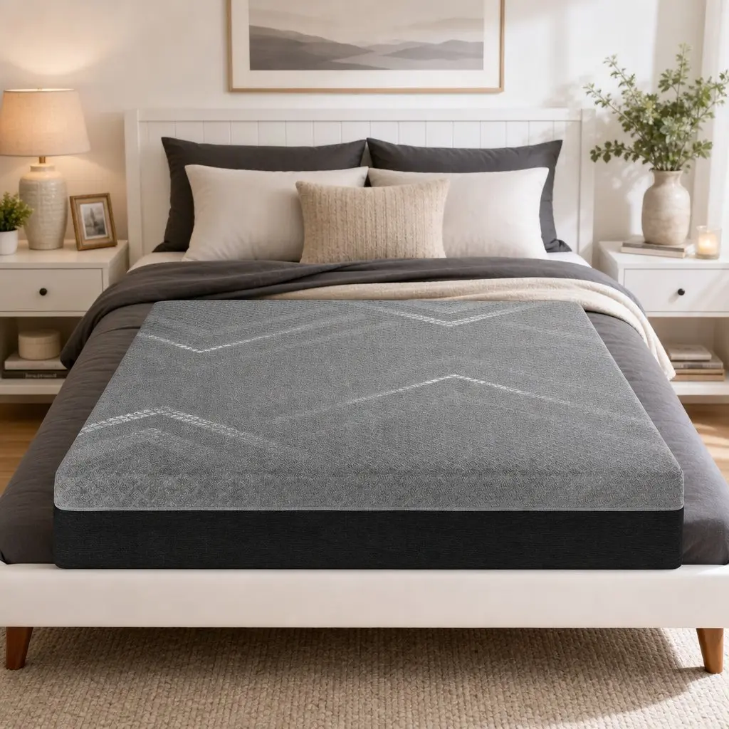 Queen Mattress 26cm Firm Pocket Spring Dual Edge Support Dark Grey Breathable