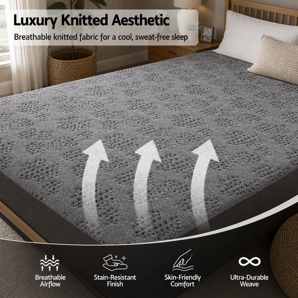 Queen Mattress 26cm Firm Pocket Spring Dual Edge Support Dark Grey Breathable