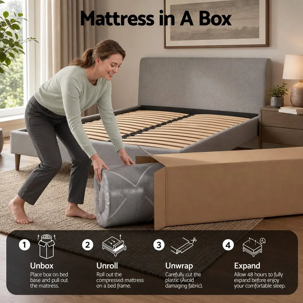 Queen Mattress 26cm Firm Pocket Spring Dual Edge Support Dark Grey Breathable