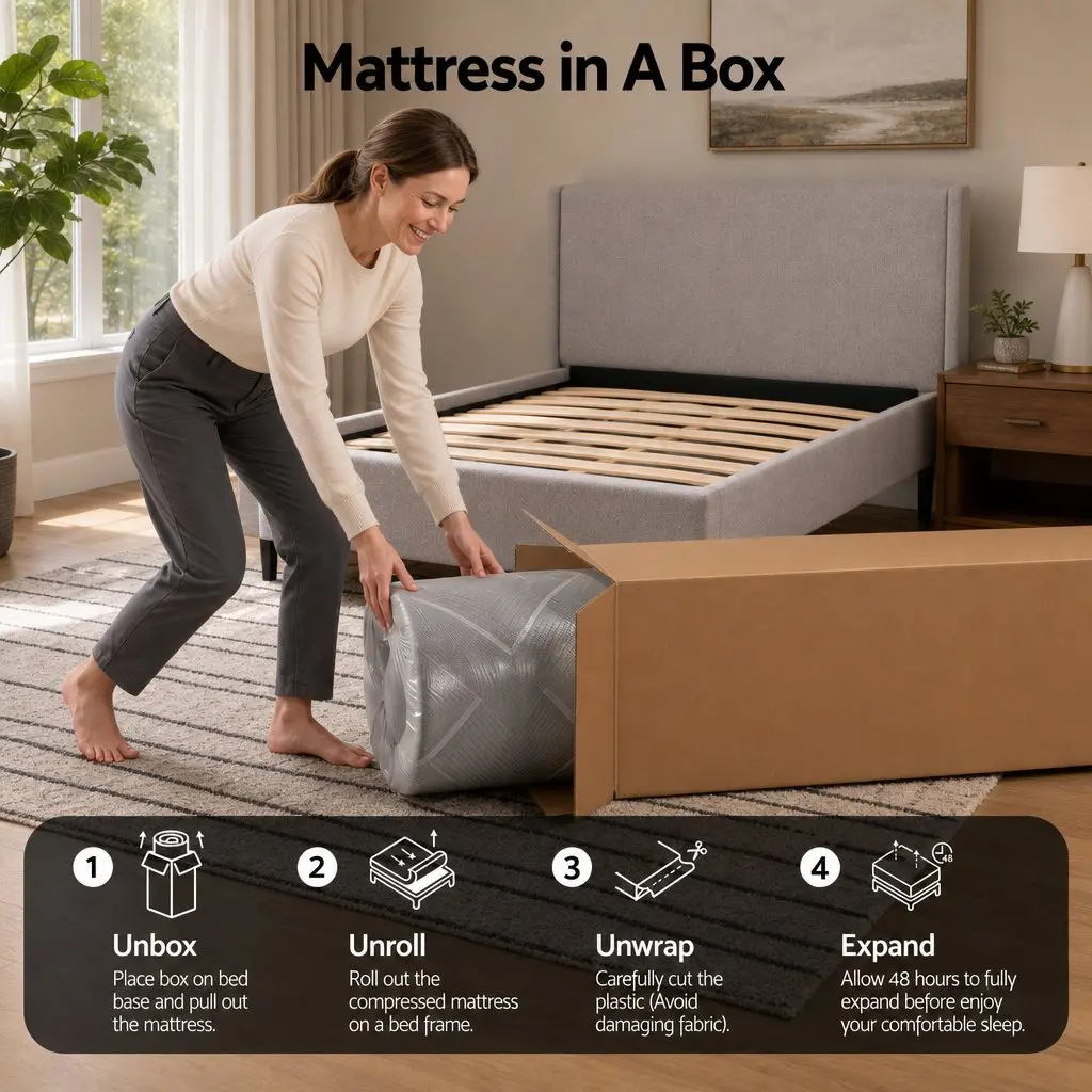 Single Mattress 26cm Firm Pocket Spring Dual Edge Support Dark Grey Bed