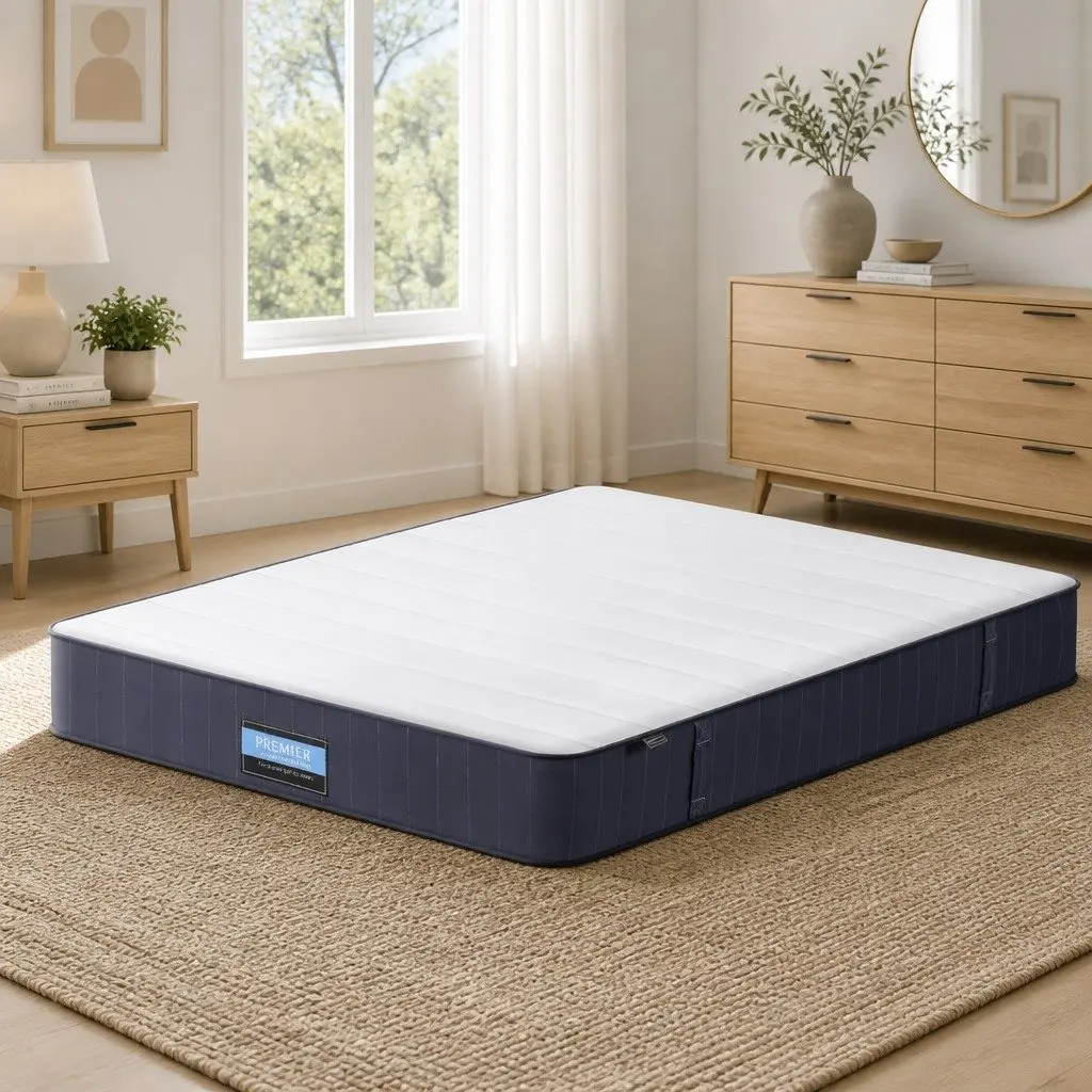Double Mattress 20cm Firm Support Pocket Spring Tight Top Grey White