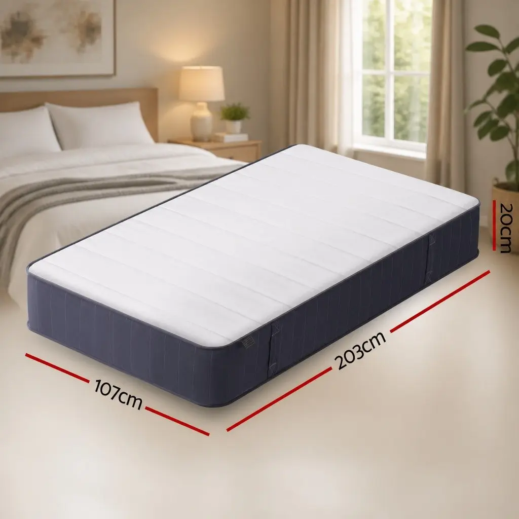 King Single Mattress 20cm Pocket Spring Firm Support Breathable Knitted Fabric