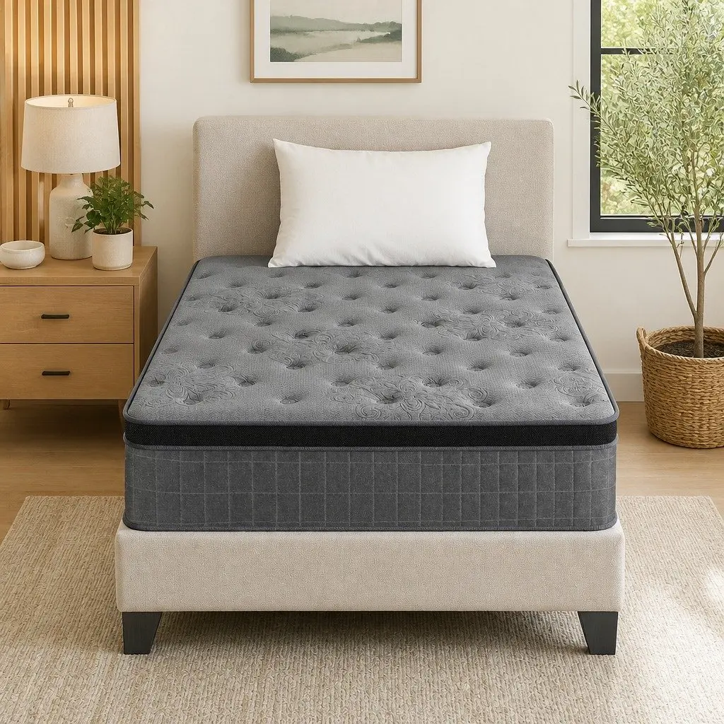King Single Mattress 26cm Latex Foam Euro Top Medium Firm Pocket Spring Support