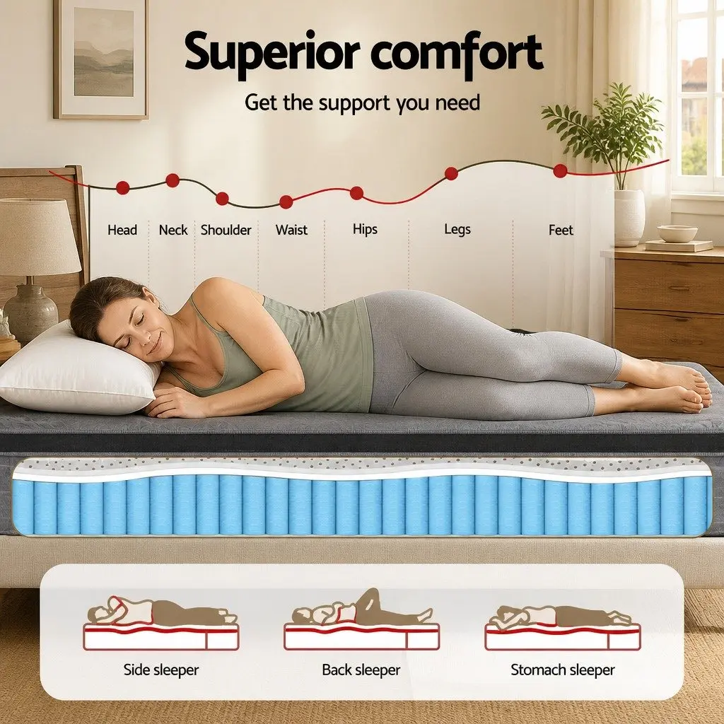 26cm Queen Mattress with Pocket Springs and Latex