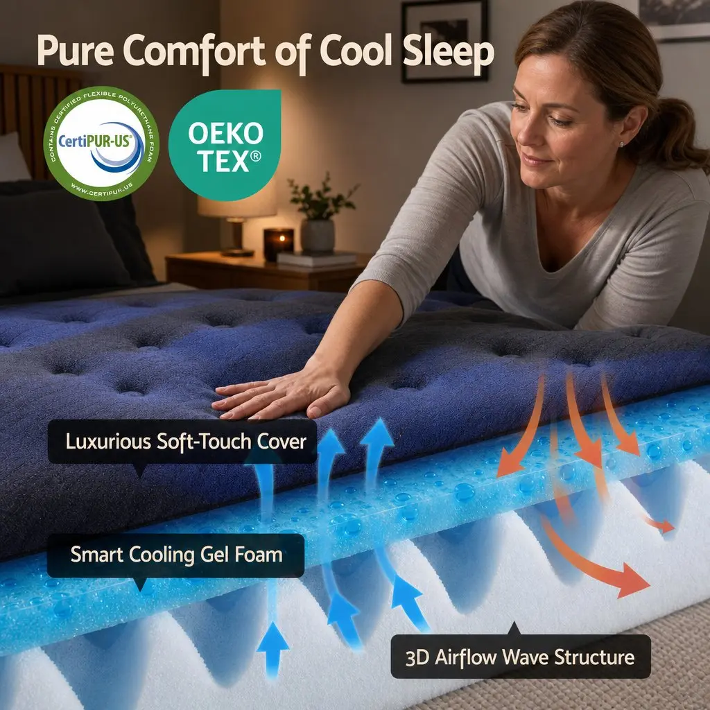 Double Hybrid Mattress 34cm Cooling Gel Memory Foam Pocket Spring Medium Firm