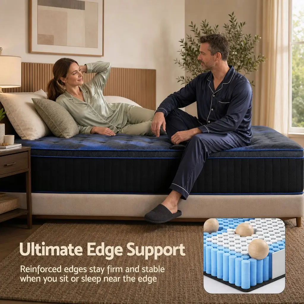 Double Hybrid Mattress 34cm Cooling Gel Memory Foam Pocket Spring Medium Firm
