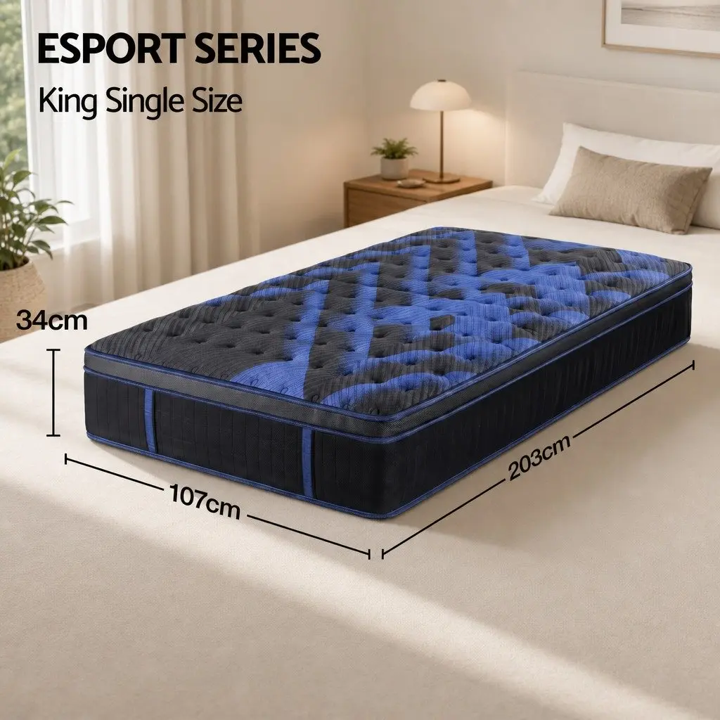 King Single Mattress Cooling Gel Memory Foam Pocket Spring Support 34cm