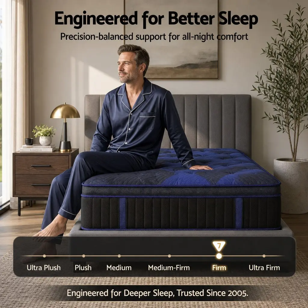 King Single Mattress Cooling Gel Memory Foam Pocket Spring Support 34cm