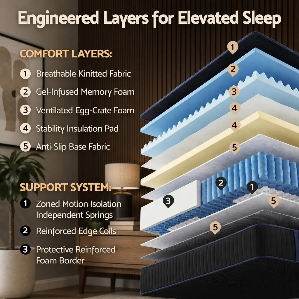 Queen Hybrid Mattress 34cm Thickness