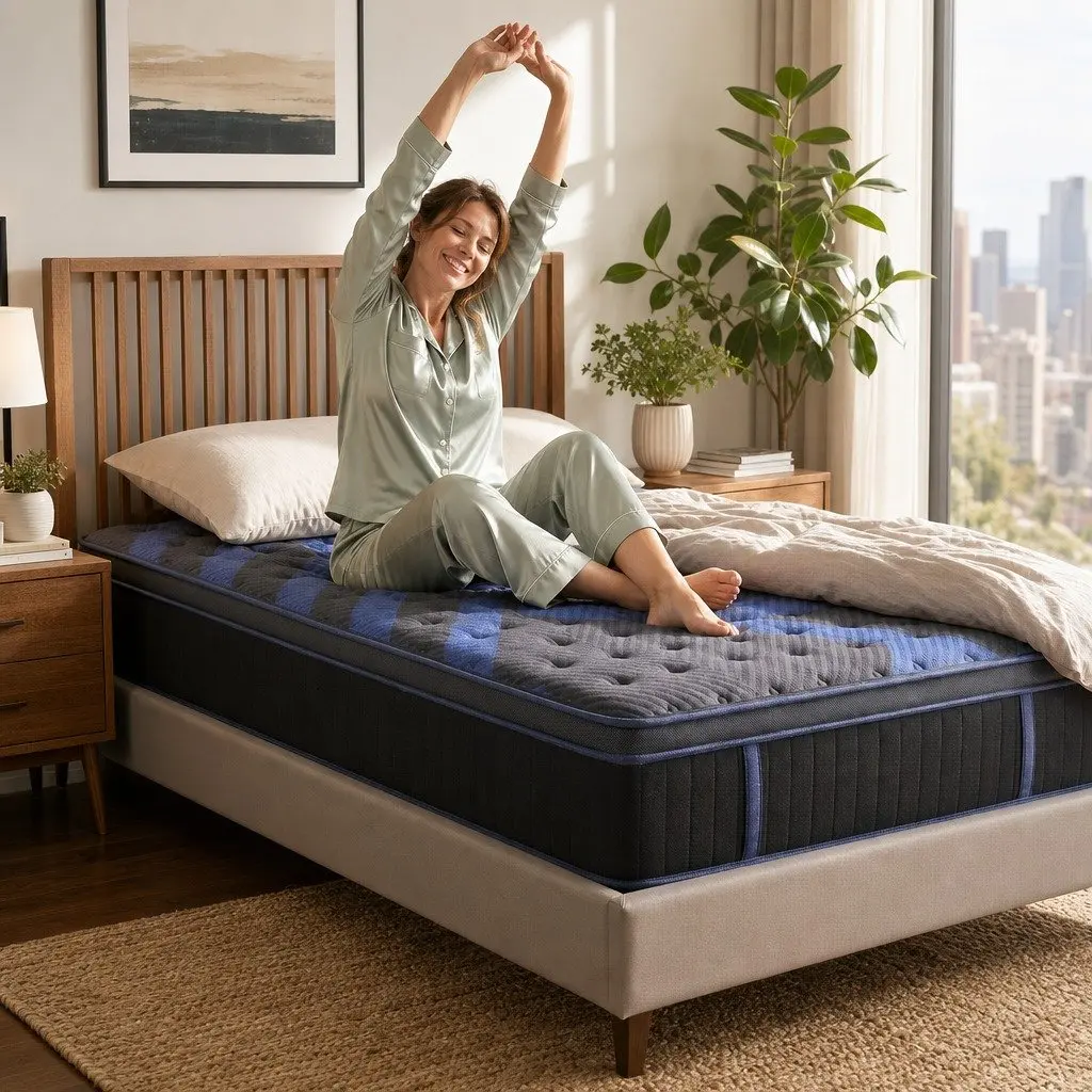 Single Hybrid Mattress 34cm Cooling Gel Memory Foam Pocket Spring Medium Firm