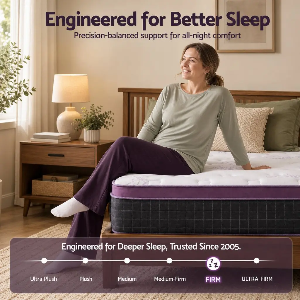 King Size Mattress Euro Top Firm Pocket Spring Edge Support 35cm Thick