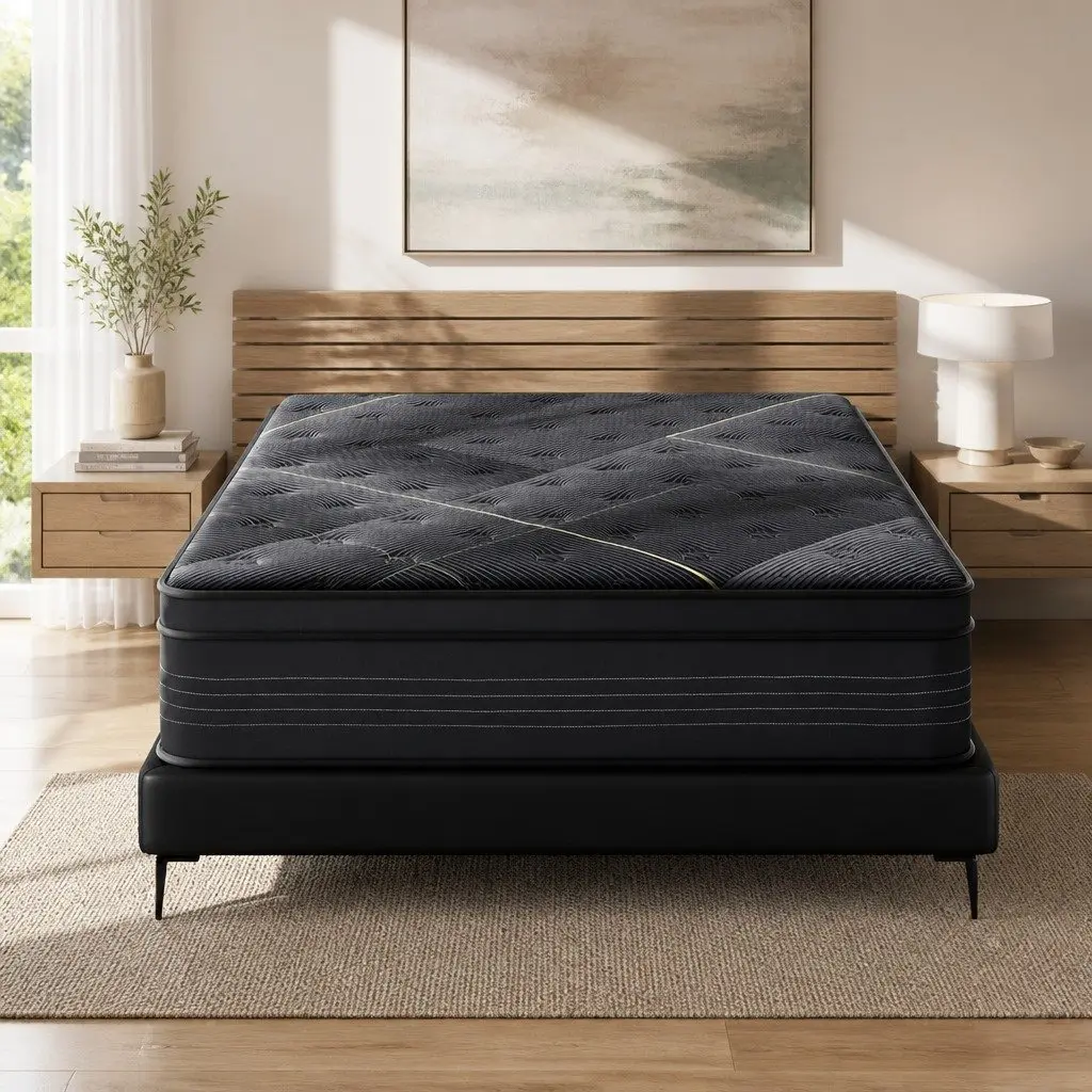 Double Mattress 35cm Hybrid Pocket Spring Bamboo Charcoal Foam Medium Firm