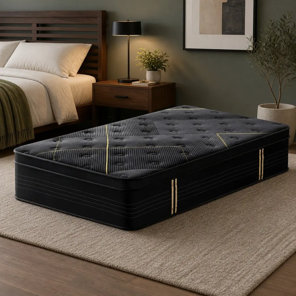 Single Mattress 35cm Hybrid Pocket Spring Bamboo Charcoal Foam Euro Top