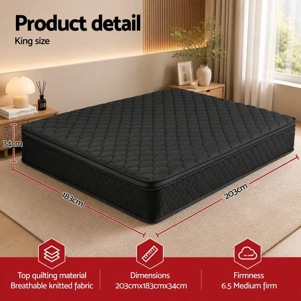 King Size Mattress 34cm Euro Top