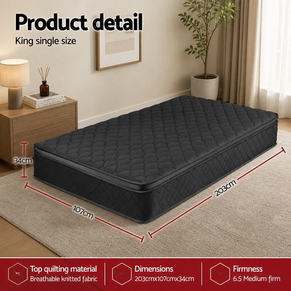 King Single Mattress 34cm Euro Top