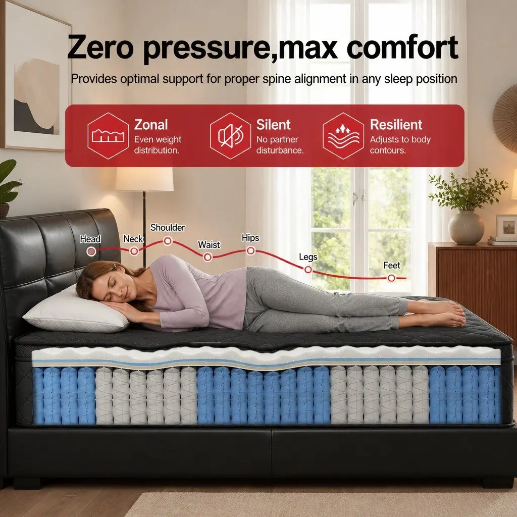 King Single Mattress 34cm Euro Top