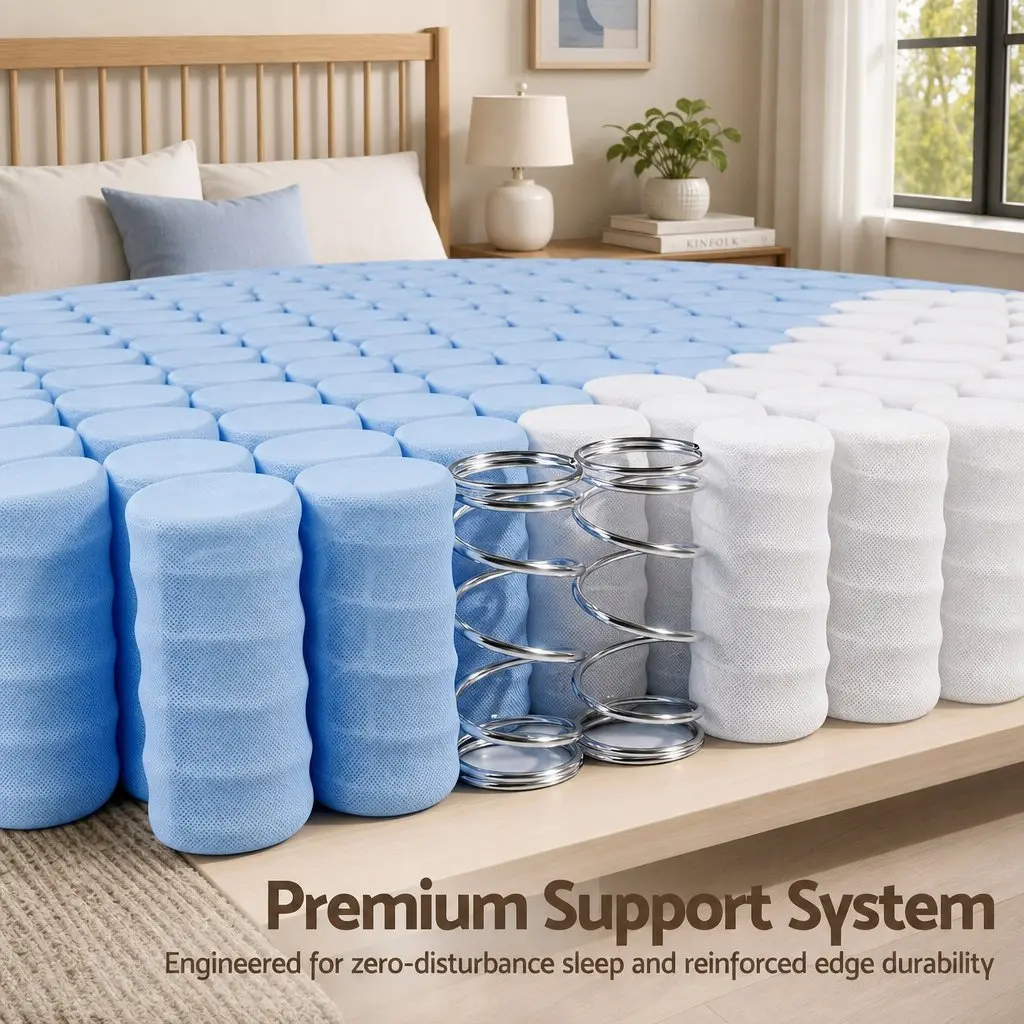 Double Mattress 20cm Firm Pocket Spring Bedroom Guest Room Breathable Support