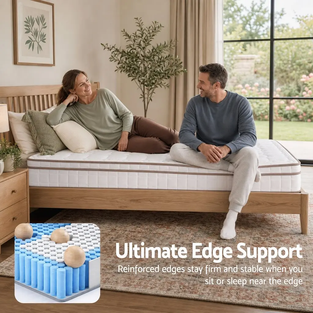 Double Mattress 20cm Firm Pocket Spring Bedroom Guest Room Breathable Support