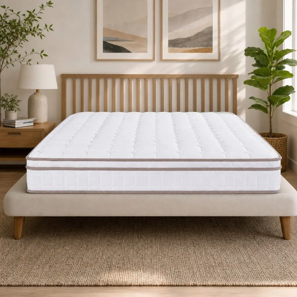 King Size Mattress 20cm Firm Pocket Spring Bedroom Guest Room White