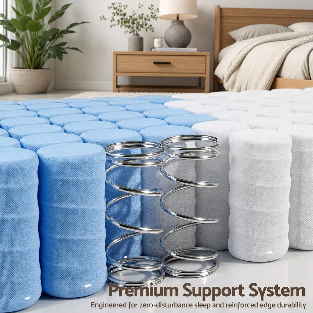 King Size Mattress 20cm Firm Pocket Spring Bedroom Guest Room White