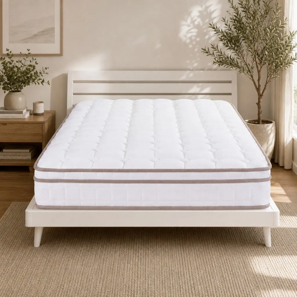 King Single Mattress 20cm Firm Pocket Spring Support Bedroom Guest Room White