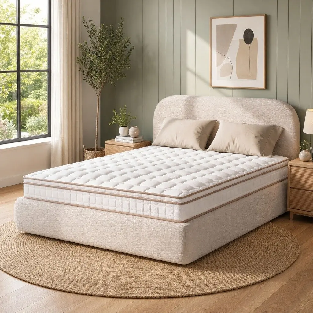 Queen Mattress 20cm Firm Pocket Spring Bed for Bedroom White